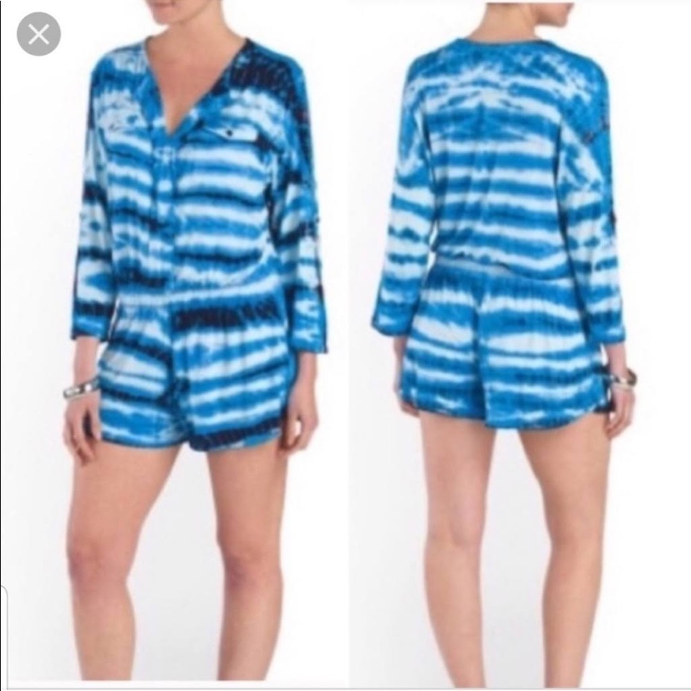 Young Fabulous And Broke Malik Tie Dye Romper M Boho festival coastal nautical